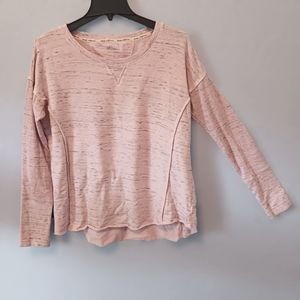 Kenzie performance long sleeved shirt henly waffle weave pink pullover tee L